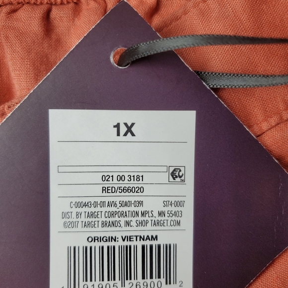 NWT Ava & Viv Plus Size Coral Red Linen Women's Shorts Size 1X - Picture 5 of 16